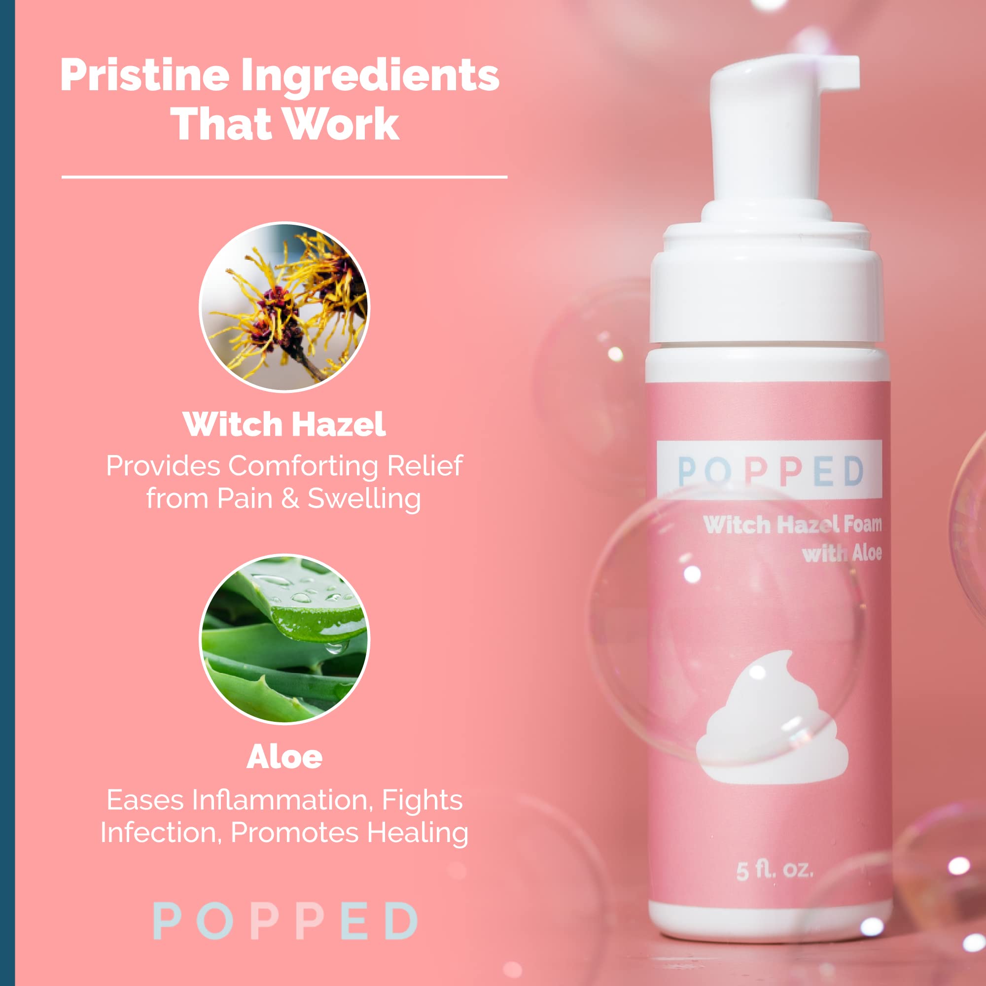 Amazon.com : Popped Postpartum Witch Hazel Foam with Aloe